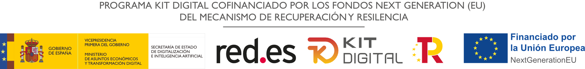 Gobierno de España, Red.es, Kit Digital, Financiado por la Unión Europea